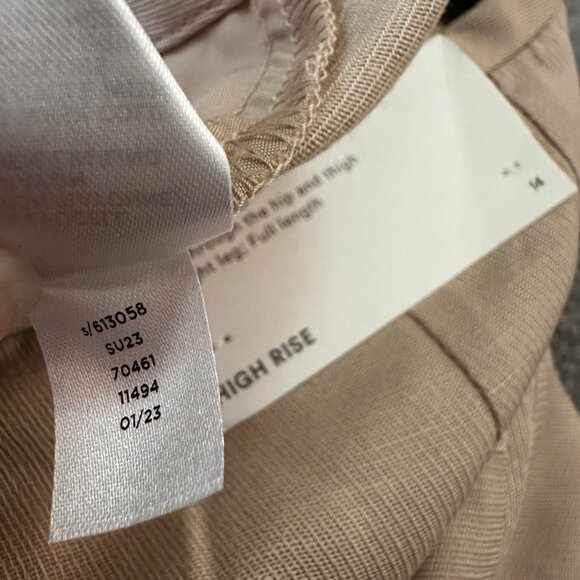 NWT Ann Taylor Linen Lyocell Wide Leg Khaki Pants Women's size 14 - Picture 5 of 8